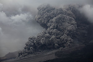 Large Pyroclastic Flow, Sinabung Volcano