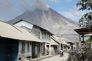 Village SE of Sinabung Volcano