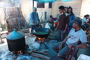Kitchen at Evacuation center near Sinabung Volcano