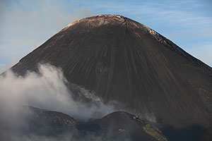 Soputan volcano summit region in morning light