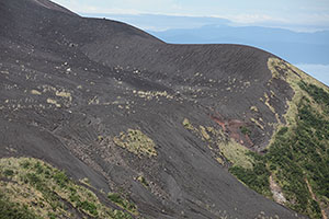 Soputan volcano rim on flank